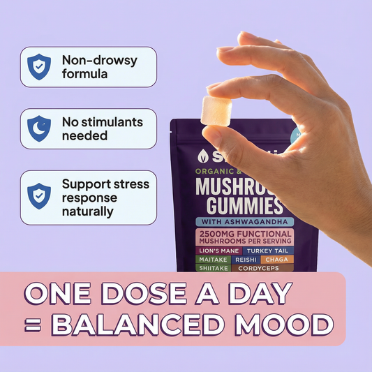 Simzotic™ Mushroom Ashwagandha Gummies (Doctor Recommended For Daily Stress & Focus Support)