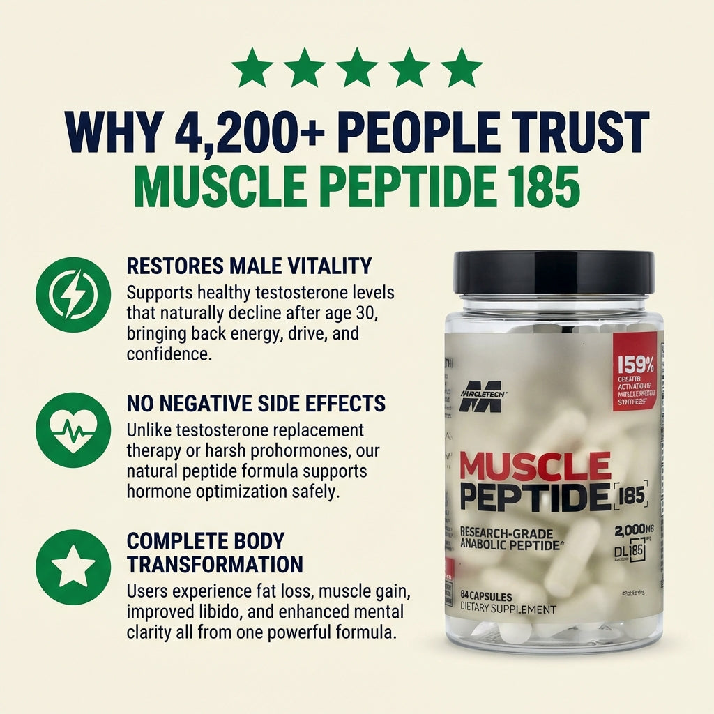 Muscle Peptide 185 Supplements Build Lean Muscle 3X Faster